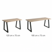 Hardwick 'A' Dining Table - Black - Extra White in 2 sizes: 120 cm x 70 cm, 180 cm x 75 cm