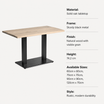 Windsor Dining Table - Extra White specifications: Height 74.2 cm