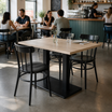 Windsor Dining Table - Extra White in a modern cafe or bistro environment