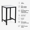 Eko Bar Height Table - Whitewash - Square specifications: Height 109cm