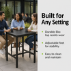 Eko Bar Height Table - Black - Square in a modern indoor workspace or outdoor patio scene – Built for Any Setting