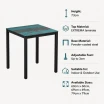 Extrema Vintage Teal 4 Leg Commercial Laminate Dining Table - Square specifications: Height 73cm