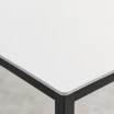 Extrema White 4 Leg Commercial Laminate Dining Table - Square – macro close-up of durable laminate top