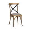 Cambridge Weathered Oak Cross Back Chair_Metal Cross Back_Grey Padded Seat_Rustic Cross Back Restaurant Chair