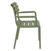 paris strong polypro commercial armchair_olive_side view