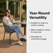 Holt Arm Chair - Dark Grey in an outdoor patio scene – Year-Round Versatility