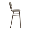 tavo vintage faux leather_bar stool_vintage dark grey_side view