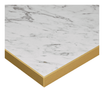 omega square laminate table top_white carrara marble_square detail