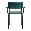 tavo vintage faux leather_bar chair_vintage teal_back view_vintage commercial arm chair_vintage commercial dining chair