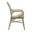 Brittany Arm Chair_Pastel Green_woven garden chair_rattan restaurant chair_side view