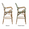 Brittany Bar Stool in 2 colours: Natural, Pastel Green