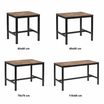 Extrema Planked Vintage Wood 'Textured' - Black Mid Height Table in 4 sizes: 60x60 cm, 69x69 cm, 79x79 cm, 119x69 cm