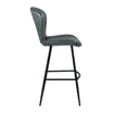 Lars Bar Stool - Genuine Leather_Steel Grey_side view