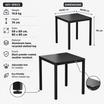 EKO Black Square Dining Aluminium Troy Table - Black Top specifications: Weight 14.6 kg, Height 74 cm