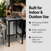 Extrema Black Marble 'Textured' - Black Poseur Table in a modern patio or bar setting – Built for Indoor & Outdoor Use