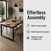 Flow Dining Table - Black Aluminium - Oak HPL Top - 230x80cm in a modern indoor dining room scene – Effortless Assembly
