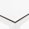 Flow Dining Table - White Aluminium - White HPL Top - 230x80cm – close-up of durable hpl tabletop