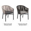 Holt Arm Chair - Natural in 2 colours: Natural Weave With Dark Grey Cushion, Dark Grey Weave With Light Grey Cushion