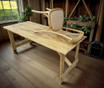 Rustic Farmhouse Trestle Table"_6'x3"_Natural