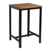 EKO Black Square Poseur Aluminium Troy Table - Golden Oak Top