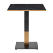 Omega Complete Dining Table - Black Marble with Boston Black/Gold Base