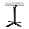 Extrema Complete Dining Table - White Carrara Marble with Spaceguard Black Flip Top Base