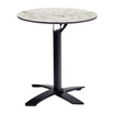 Extrema Complete Dining Table - White Carrara Marble with Spaceguard Black Flip Top Base