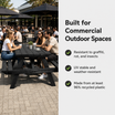 EKO - A-Frame Picnic Table - 1.5m - Black in an outdoor café patio – Built for Commercial Outdoor Spaces