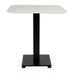 Extrema Premium Complete Dining Table - White Marble with Anzio Black Base - Front Image