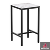 Extrema White Carrara Marble - Black Poseur Table - 179x69cm - Main Image