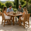 Hardy Round Dining Set in a lush garden or patio setting
