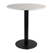 White Carrara Marble Complete Dining Table - Boston Black Fluted Base