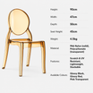Elizabeth Chair specifications: Height 90cm, Width 47cm, Depth 50cm, Seat Height 45cm, Weight 4.5kg