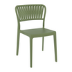 Portofino Stacking Side Chair - Olive Green - Front Image
