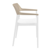 Tulum Stacking Armchair - White/Taupe - Side Image