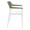 Tulum Stacking Armchair - White/Olive Green - Side Image