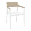 Tulum Stacking Armchair - White/Taupe - Front Image