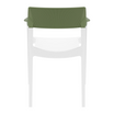 Tulum Stacking Armchair - White/Olive Green - Back Image