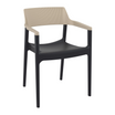 Tulum Stacking Armchair - Black/Taupe - Front Image