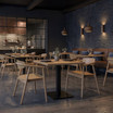 Omega-Round-and-Square Restauant Laminate-Table-Top-Oak-in situ 3