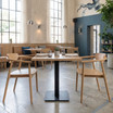Omega-Round-and-Square Restauant Laminate-Table-Top-Oak-in situ 2