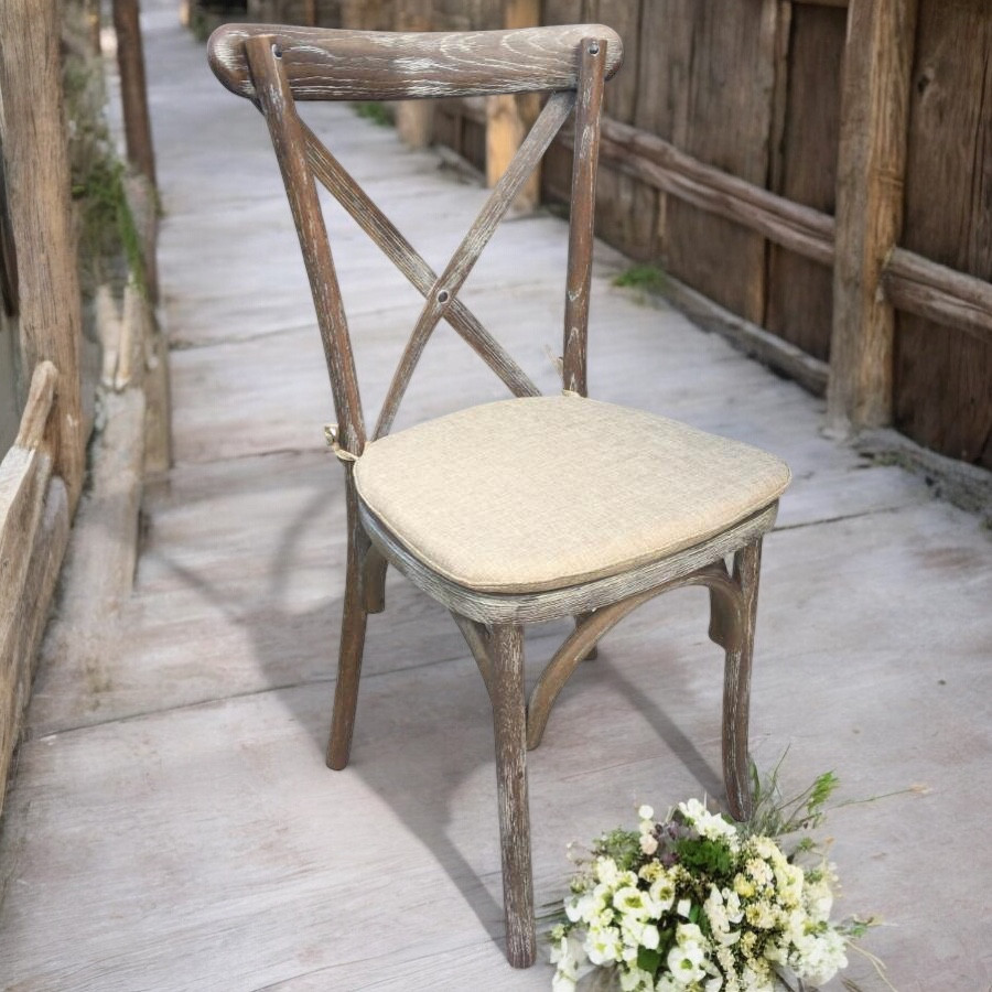 Rustic Chair X. Back Cross Back Chairs - Rustic Style - Wholesale - Weddings & Events