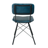 Duke Side Chair - Vintage Teal_Leather bar chair_leather restaraunt chair_leather side chair_back view