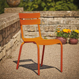 Marlow Side Chair - Orange - Outdoor Metal Stacking Chair