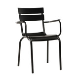 Marlow - Outdoor Stacking Metal Arm Chair_Black