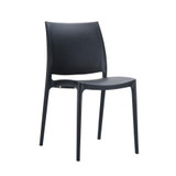 Maya Side Chair- Plastic - Stackable - Black