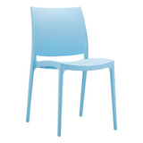 Maya Side Chair- Plastic - Stackable - Light Blue