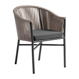 HOLT_Montana Armchair - Dark Grey Alu Frame - Natural Weave - Dark Grey Cushion