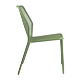 Palma Outdoor Metal Side Chair_Olive Green_mesh style stacking metal chair_metal cafe chair_outdoor metal restaurant chair_outdoor metal pub chair_stackable outdoor metal chair_side view