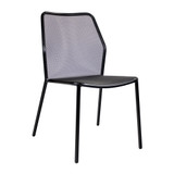 Palma Outdoor Metal Side Chair_Black_mesh style stacking metal chair_metal cafe chair_outdoor metal restaurant chair_outdoor metal pub chair_stackable outdoor metal chair